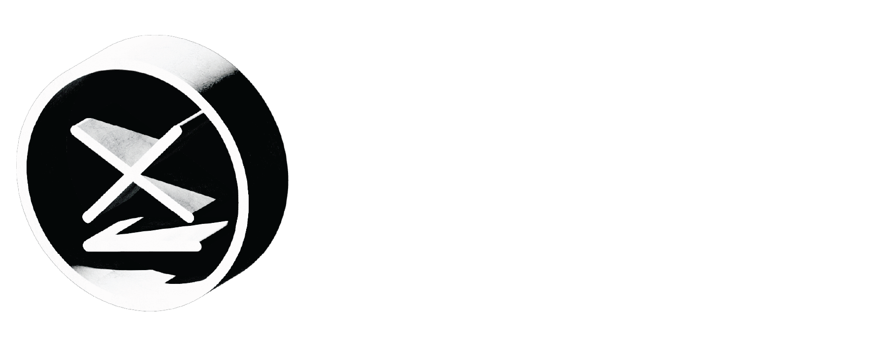 Base X Studio primary logo lockup, white text